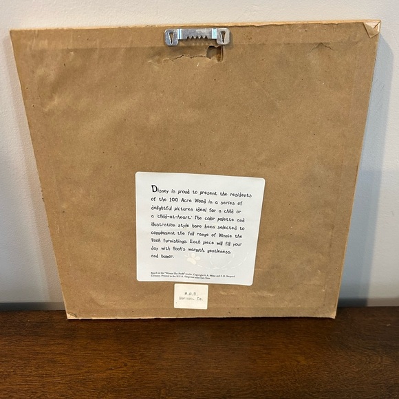 Vtg DISNEY Pooh Bear & Friends Spring Framed Matted Wall Art Four Seasons Series - Picture 3 of 6